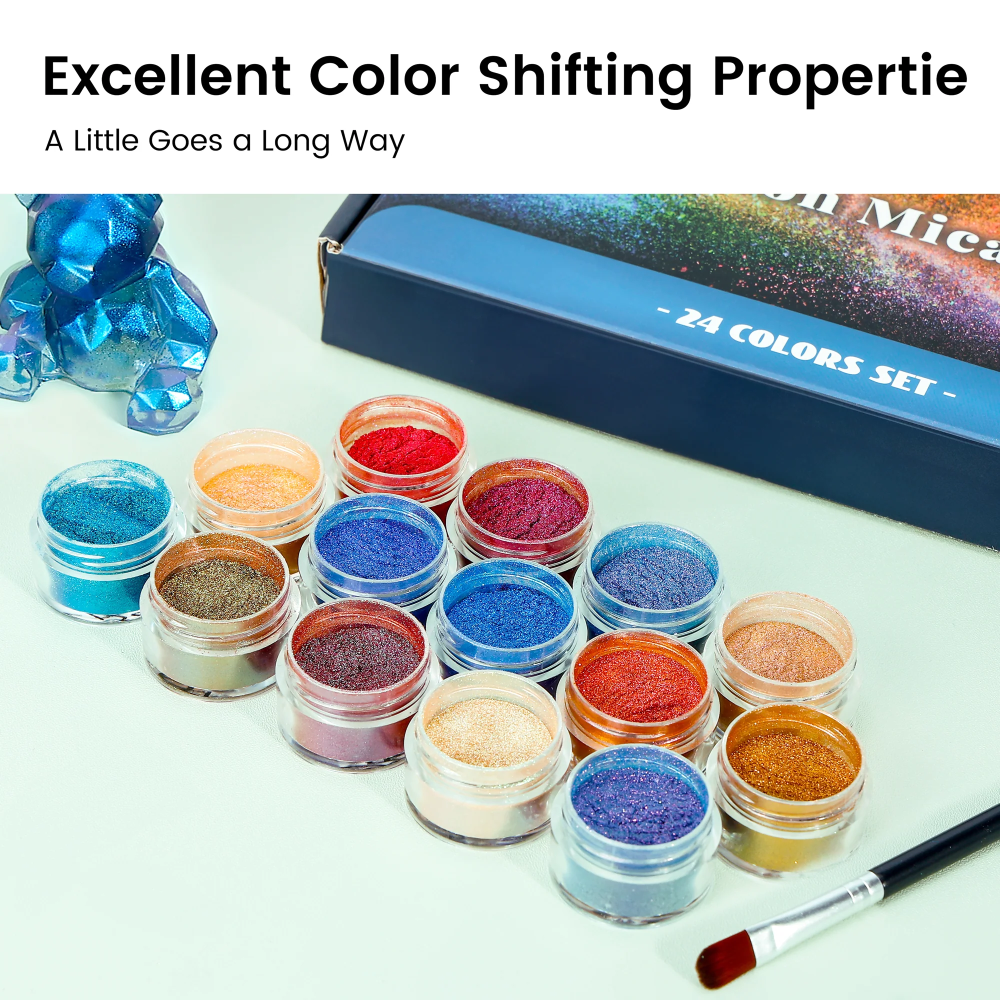 Resiners® 24 Colors Chameleon Mica Powder Set - 0.1oz(3g)/Bottle - Image 5