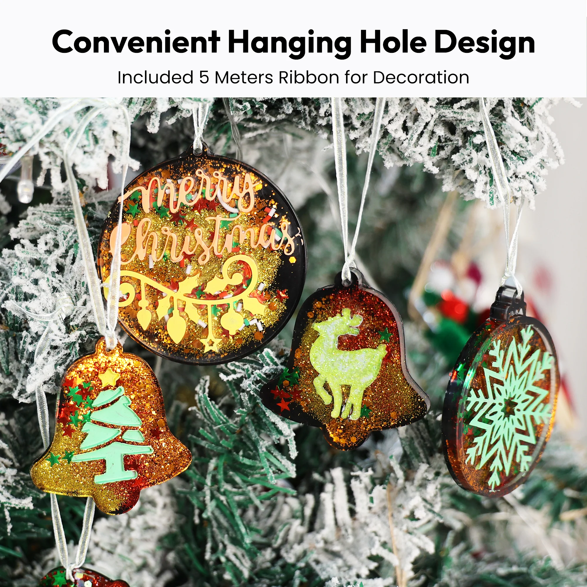 Resiners® Christmas Silicone Mold Set with Ribbon - Image 6