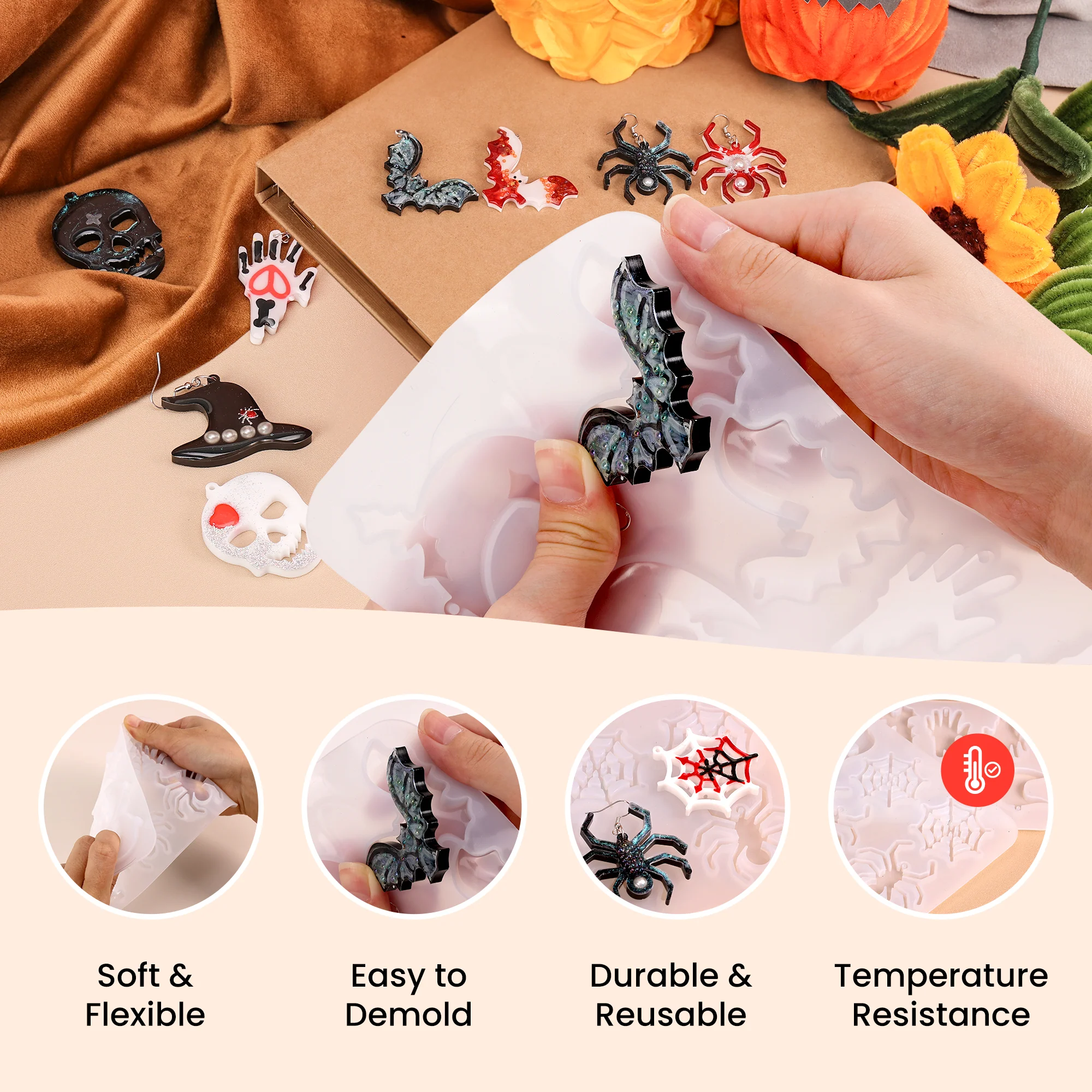 Resiners® Halloween Resin Earring Molds with Holes - Image 4