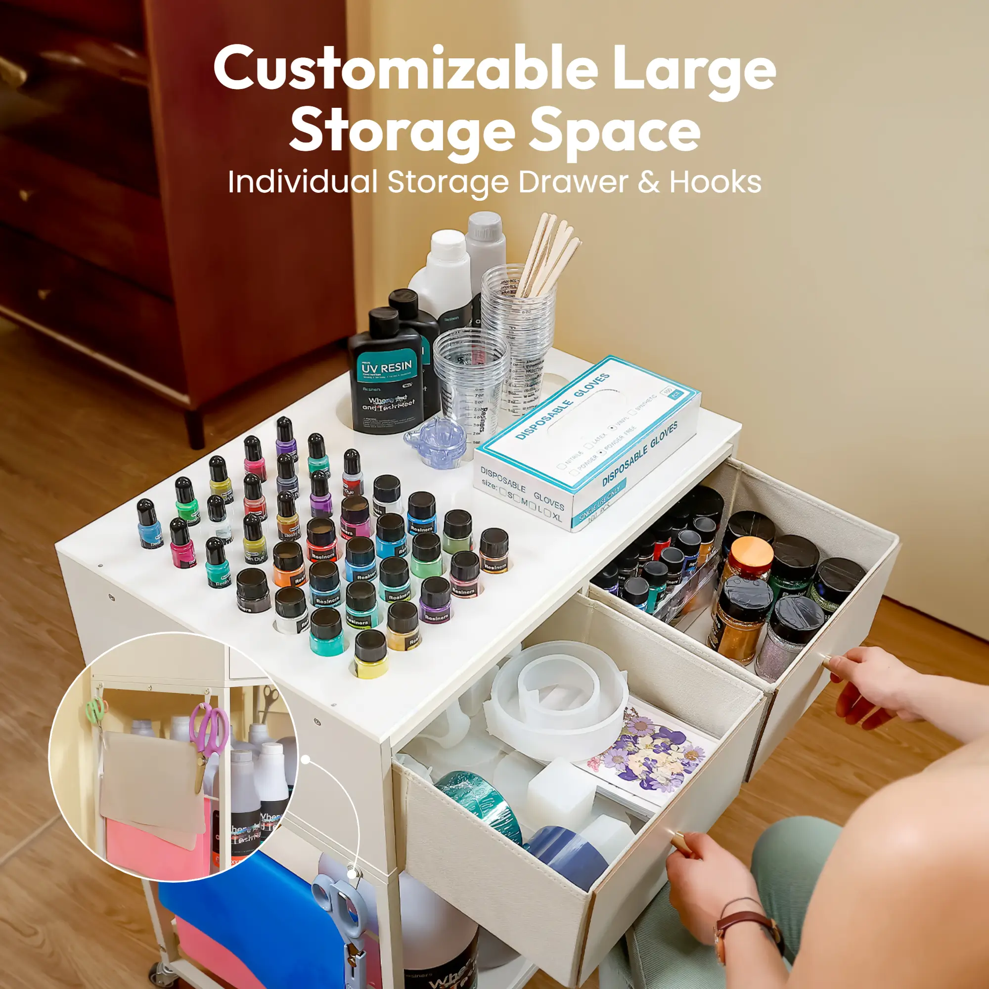 Resiners® Resin Craft Organizer Cart with Wheels - Image 3
