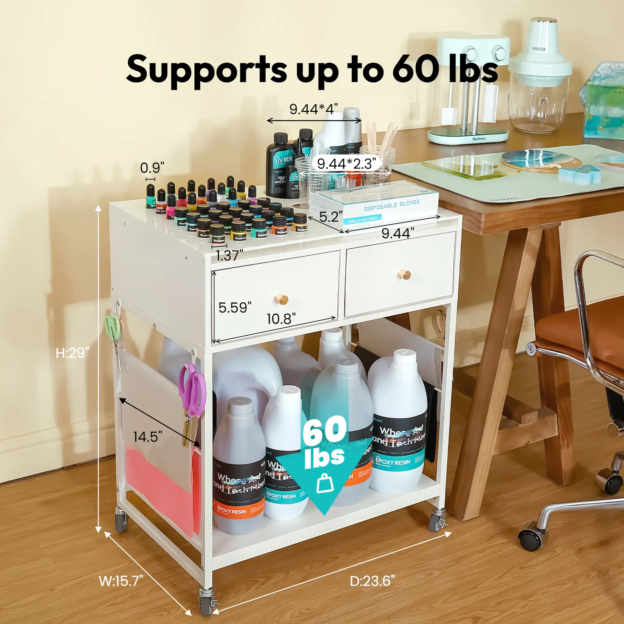 Resiners® Resin Craft Organizer Cart with Wheels - Image 6