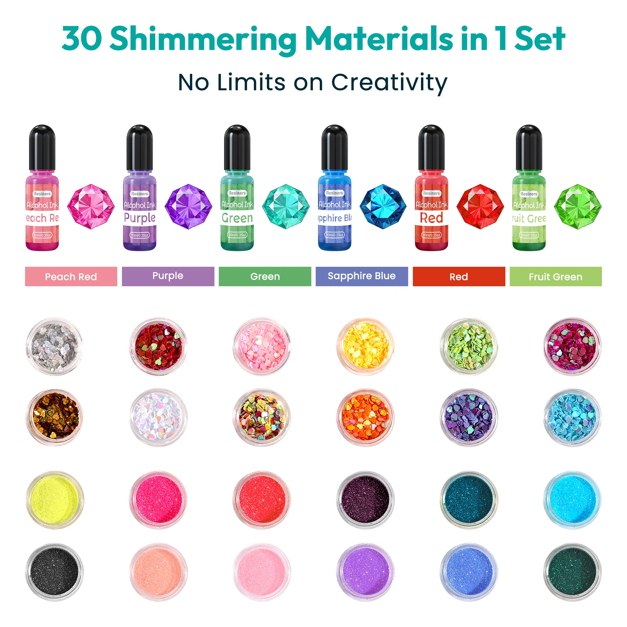 Resiners® Alphabet Resin Starter Kit for Beginners Complete Kit with Molds - Image 4